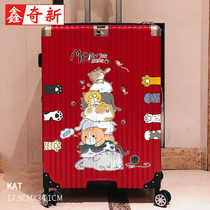 Cartoon cute animal cat luggage sticker large waterproof suitcase sticker decoration whole piece