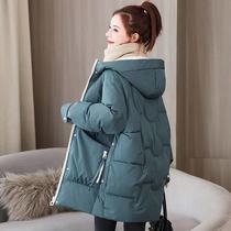 Explosion down cotton 2021 nian new coat female long thickened mian bao fu Korean version of the loose Ms. cotton-padded jacket
