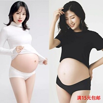 Pregnant women Black and White low waist photo photo underwear special pregnant photos pure cotton crotch one piece of seamless ice silk shorts head