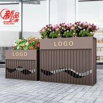 Outdoor wrought iron flower box combination Stainless garden flower trough Square road commercial street sales department partition fence flower bed