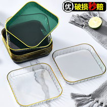 Plastic square plate dish dish plate home 2021 new pot dish tableware set plate plate dinner plate fruit plate ins wind