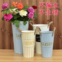 Wake Flowers Bucket Flowers Bucket Florist home Fancy Flowers large number Antique Iron Art Flower Pots Dried Flower Vases of flower vases Flower Vase