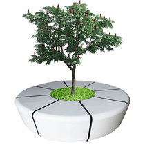 Casual FRP stool square curved round tree pool park square long strip-shaped white seat can be customized
