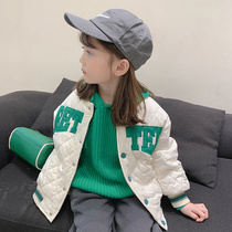 Childrens clothing girls winter cotton clothes 2021 new autumn and winter thick clip cotton-padded jacket baby Baseball clothing childrens cotton clothing