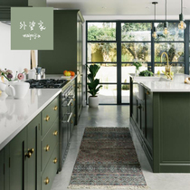  Grandmas cabinet custom retro green solid wood frame Nordic minimalist style kitchen cabinet molded cabinet custom