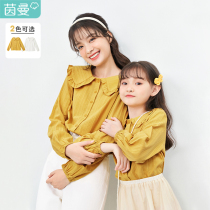 Yin Man Boy Clothing Girl Shirt With Long Sleeves Parent-child Dress 2022 Spring New Dolls Collar Foreign Air Children Lining Clothes Women