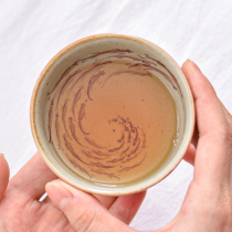 Jingdezhen colorful retro tea bowl owner tea cup personal special ceramic hand-painted blue and white tea cup single cup tea cup
