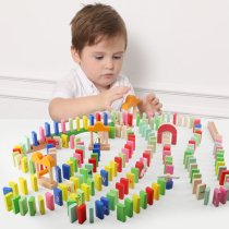 Childrens Cognitive Domino with Organ Wooden 200 Building Blocks Primary School Boys and Girls Benefiting Intelligence Toys