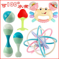 Infant sand hammer hand bell early education baby grasp training can be boiled toy instrument soft hearing training professional