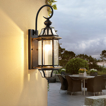 All copper outdoor wall lamp waterproof European outdoor garden lamp balcony aisle staircase door lamp modern simple lamp