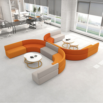 Minimalist Science and Technology Museum Hall Waiting for a portfolio Microwhole agency Customer Lounge Reception Area Office Guest Sofa
