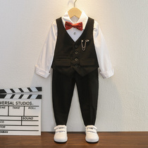 Boys dress set 2021 children Spring and Autumn vest suit boy handsome piano host British style costume