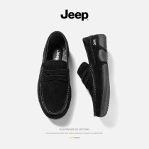 jeep jeep mens shoes 2021 new fashion all-in-one pedal lazy bean bean shoes spring leather casual shoes