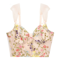 smiling foxy French fish bone underwear corset sling vest female chest embroidery retro hollow interior thin