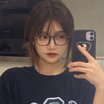 Pseudo-plain artifact glasses black frame face small black frame box Net red ins Wind retro glasses frame women