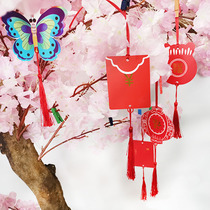 New Year New Years Day kindergarten waterproof wish card hanging card tree Creative Spring Festival Decorative Wish card New Year Thanksgiving sign paper