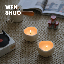 WENSHUO cream moon irregular textured scented candle cup home creative decorative swing parlor dining room dining room