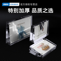 Qiyu Acrylic bevel table sign mobile phone price card table pendulum Product price card table sign card parameter card display stand Transparent label card Crystal card table Small table card table card custom table stand