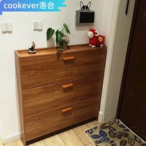 Ultra-thin shoe cabinet dump type door small apartment type 17cm simple storage foyer entrance cabinet Simple space-saving household