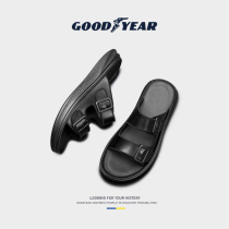 Goodyear word slippers mens summer 2022 new outwear sports beach shoes mens trend non-slip sandals