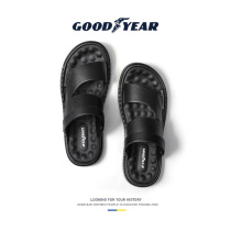 Solid-specific sandals mens summer 2022 new outwear beach shoes mens stomachfront leather sandal sandals men