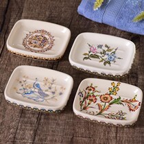Bathroom European style retro ceramic soap box drain toilet double soap box special American soap box creative