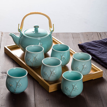 Handmade Jin Jingdezhen Tiliang Ceramic Tea Set Household Modern Simple Tea Cup Tapot