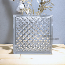 Imported small flower Plaid transparent opaque square hollow glass brick toilet porch bedroom toilet partition wall