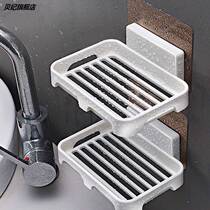 Soap tray non-punch box new suction cup wall-mounted drain toilet soap rack soap box home