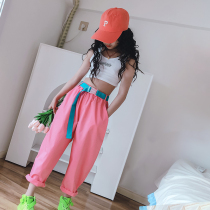 Girl Clothing Pants 2022 Spring Summer New Candy Color Children Loose Fashion Cotton Kharen Pants Big Boy Pants Thin