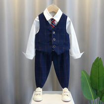 Boys dress spring and autumn childrens performance suit autumn baby handsome year old suit British style casual suit