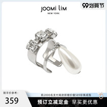 JOOMi LiM mengmeiqi same ring 2021 New Tide ins water drop Pearl open ring double finger ring female