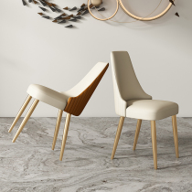 Italian light luxury dining chair home backrest study dressing chair designer creative restaurant hotel negotiation leather chair
