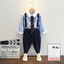 Boys dresses foreign-style costumes boys and girls British style school performance clothes straps suits Autumn New
