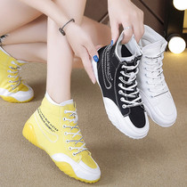 Womens high-top shoes mesh breathable white shoes 2021 spring and autumn new canvas jelly hip-hop Gaobang womens shoes trend