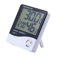 Manufacturer direct sales HTC-1 indoor electronic thermometer alarm clock creative home big screen gift