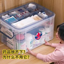 Multi-function medicine box Family medical box Small household medicine box First aid box Medicine storage box Large medical