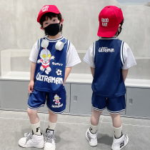 Ottman boy summer clothing suit 2022 new CUHK childrens baby short sleeve handsome summer fry street boomers