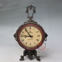 Antique antique Miscellaneous European beauty and beast Omega brand mechanical clock old objects home furnishings collection