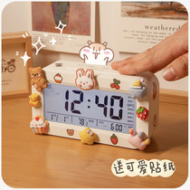 Electronic alarm clock students use smart simple small Net Red Girl desktop children ins wake up luminous bedside clock