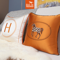 Pillow white plush horse Orange pillowcase quilt Jane cushion Cushion Cushion Cushion pillow club 45 Simple American beige