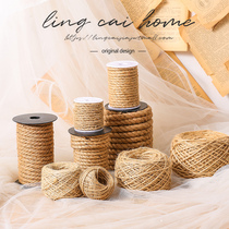 Rough hemp rope decoration handmade diy material bundled rope hand woven color hanging wall ornaments hemp rope line
