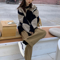 2021 autumn new womens small Autumn wear with high sweater pants two-piece Foreign Air age reduction set