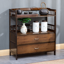 Small tea cabinet tea tea storage cabinet tea rack display shelf solid wood new Chinese tea room tea cake rack shelf shelf