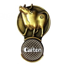 Factory professional custom golf twelve Zodiac cow hat clip custom metal cap clip custom cap badge production