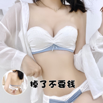 Underwear womens small breasts gather girls anti-sagging upper bracket adjustment type non-steel ring bra set non-slip invisible bandeau
