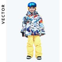 VECTOR childrens ski clothes set Boys thick warm ski pants snowboarding equipment full winter