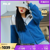 MLB official mens and womens windproof warm cotton jacket jacket cashmere hooded loose jacket autumn and winter New JPF5