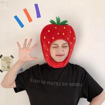 Ruffian baby hat strawberry headgear cartoon funny hat cute cute cute hat soft cute girl heart