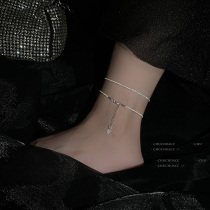 Sparkling anklet women Korea 2021 new high-end sense simple niche all-match cold wind sterling silver accessories
